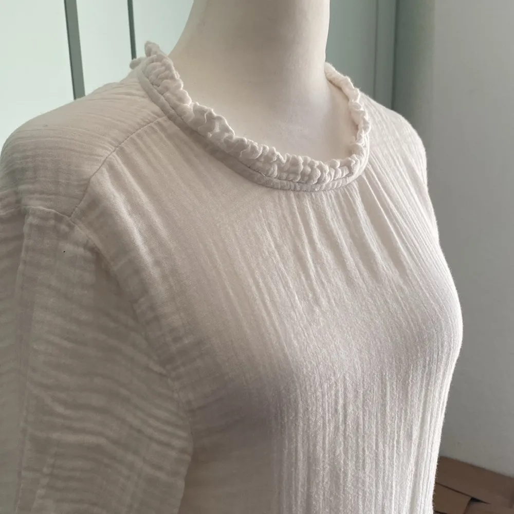 Free People Living For This Mini Dress Tunic Ivory sz Small 100% cotton - Image 3