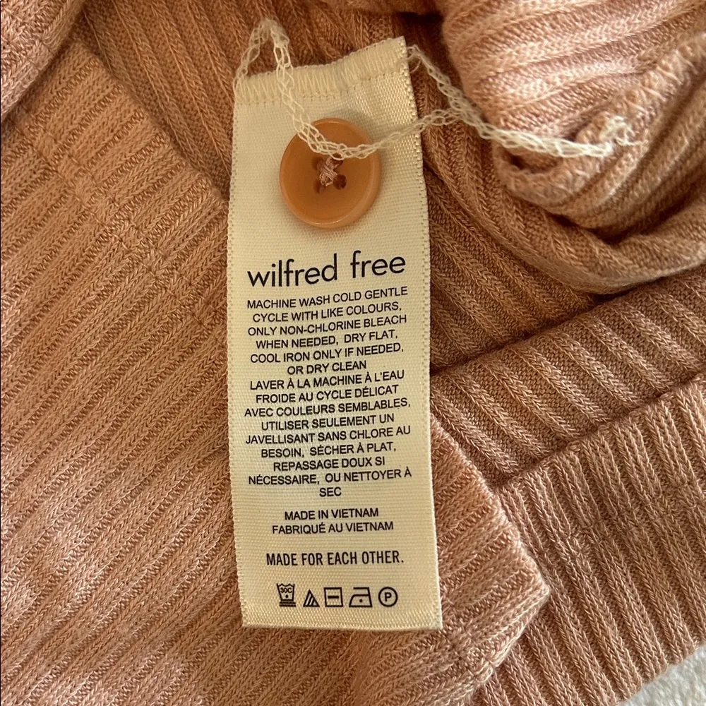 Aritzia Wilfred Free NWT Rose Colored Ribbed Button-Down Lightweight Size Small - Image 12