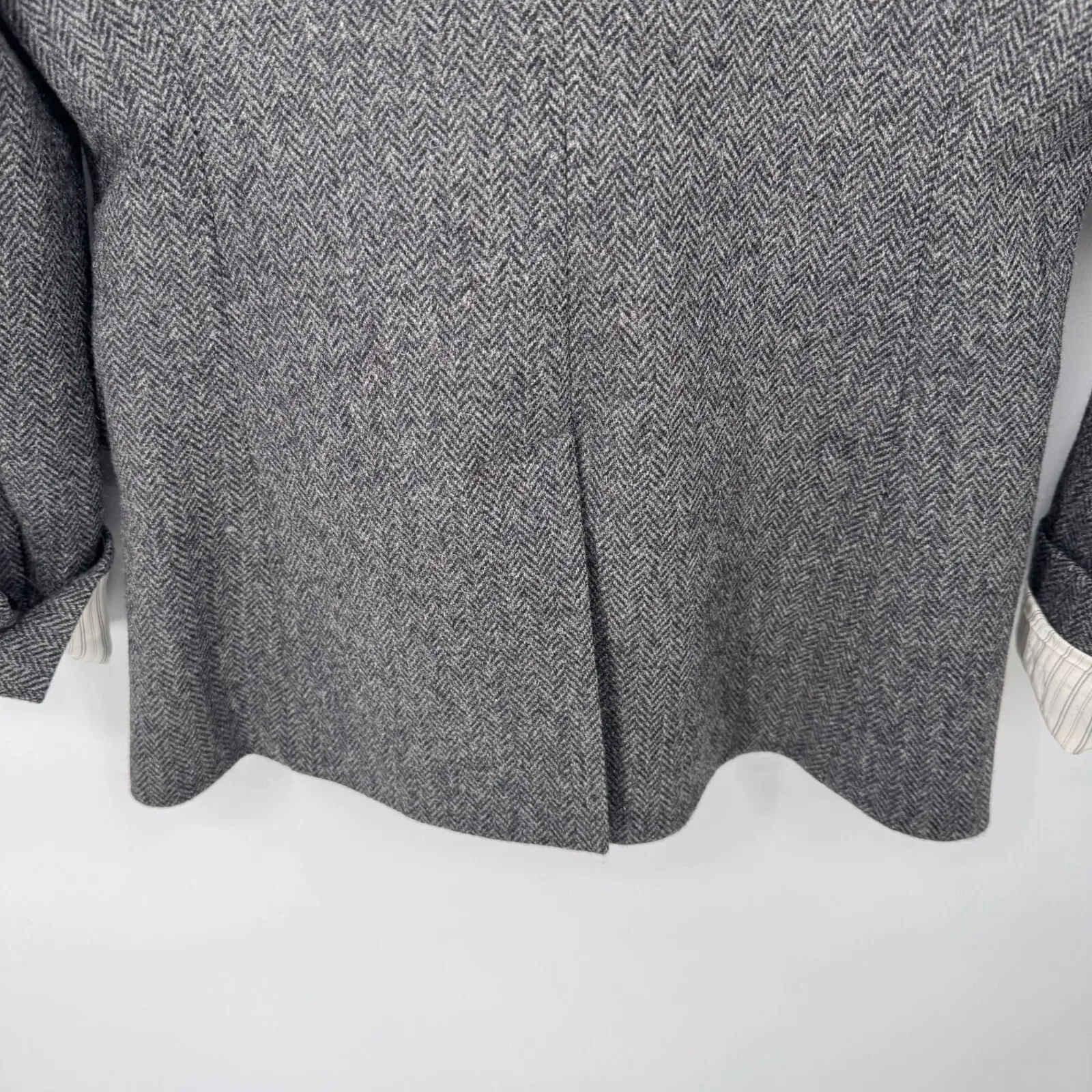 J. Crew Riding Blazer Jacket Womens 2 Gray Wool Dark Academia Preppy - Image 9