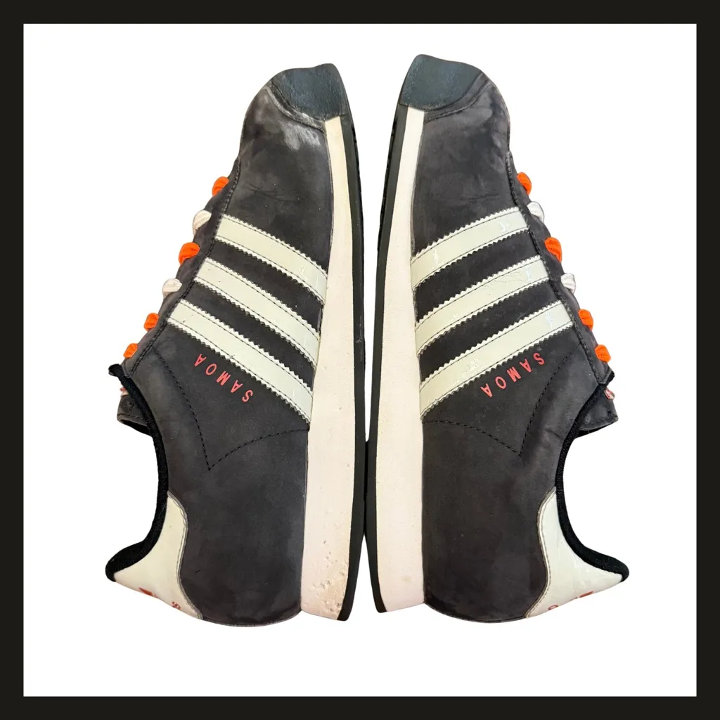 Adidas Samoa Originals Women’s 7 Black Gray Orange G66163 Casual Retro Sneakers - Image 7