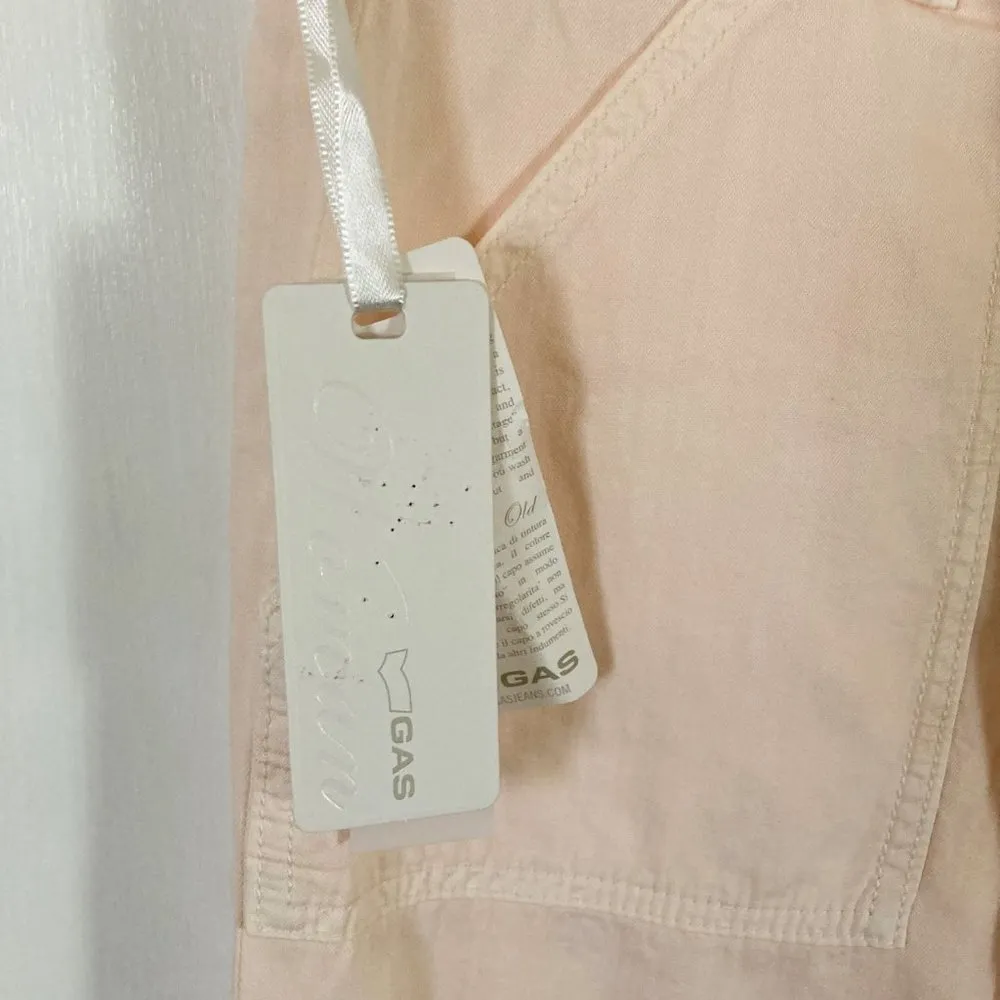 GAS women's sz. 26 light peach tie belted JSABELA soft tencel casual pants 30x28 Pink - Image 3