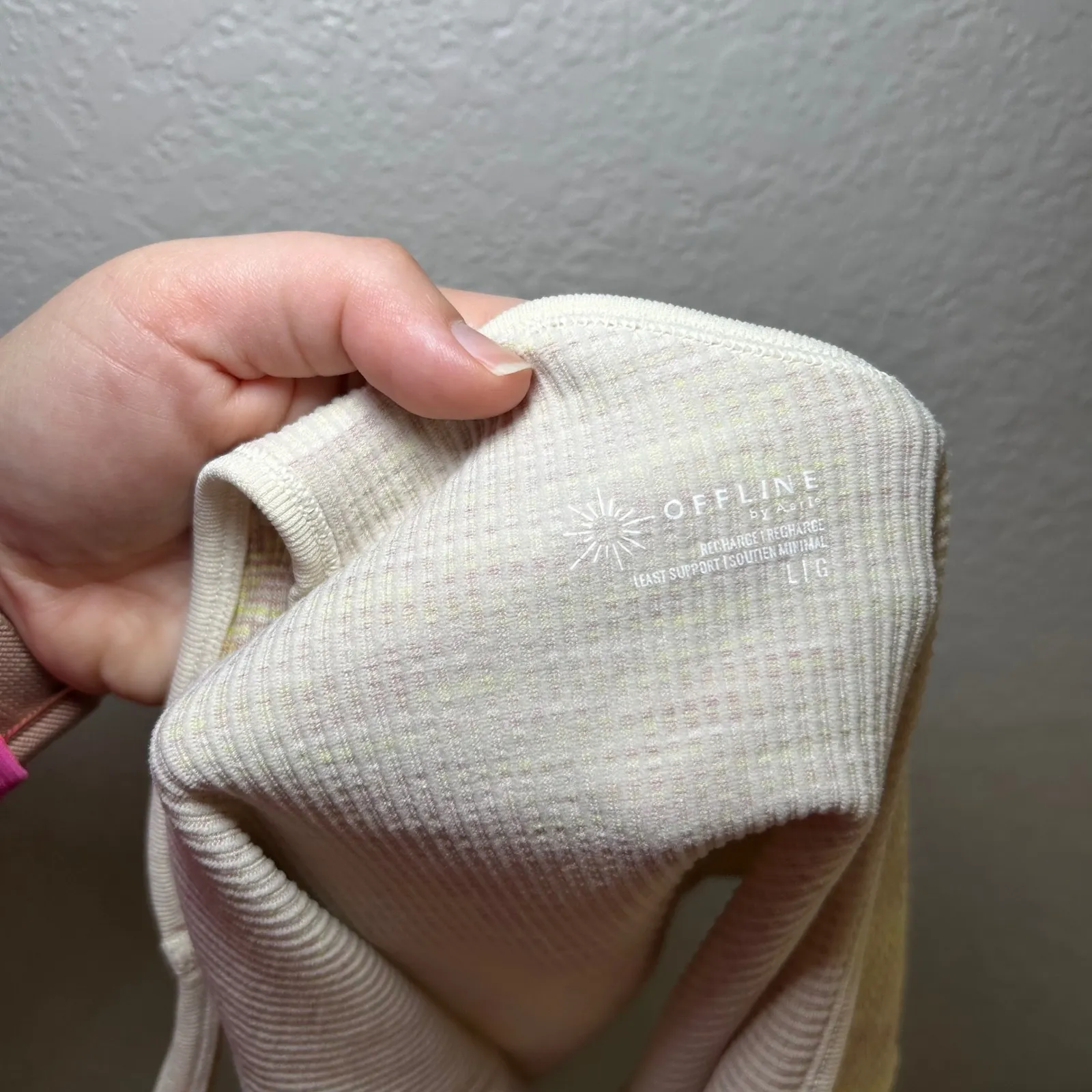 OFFLINE BY Aerie Ribbed One Shoulder Cutout Crop Tank Top colorful Size L casual Yellow Size L - Image 4