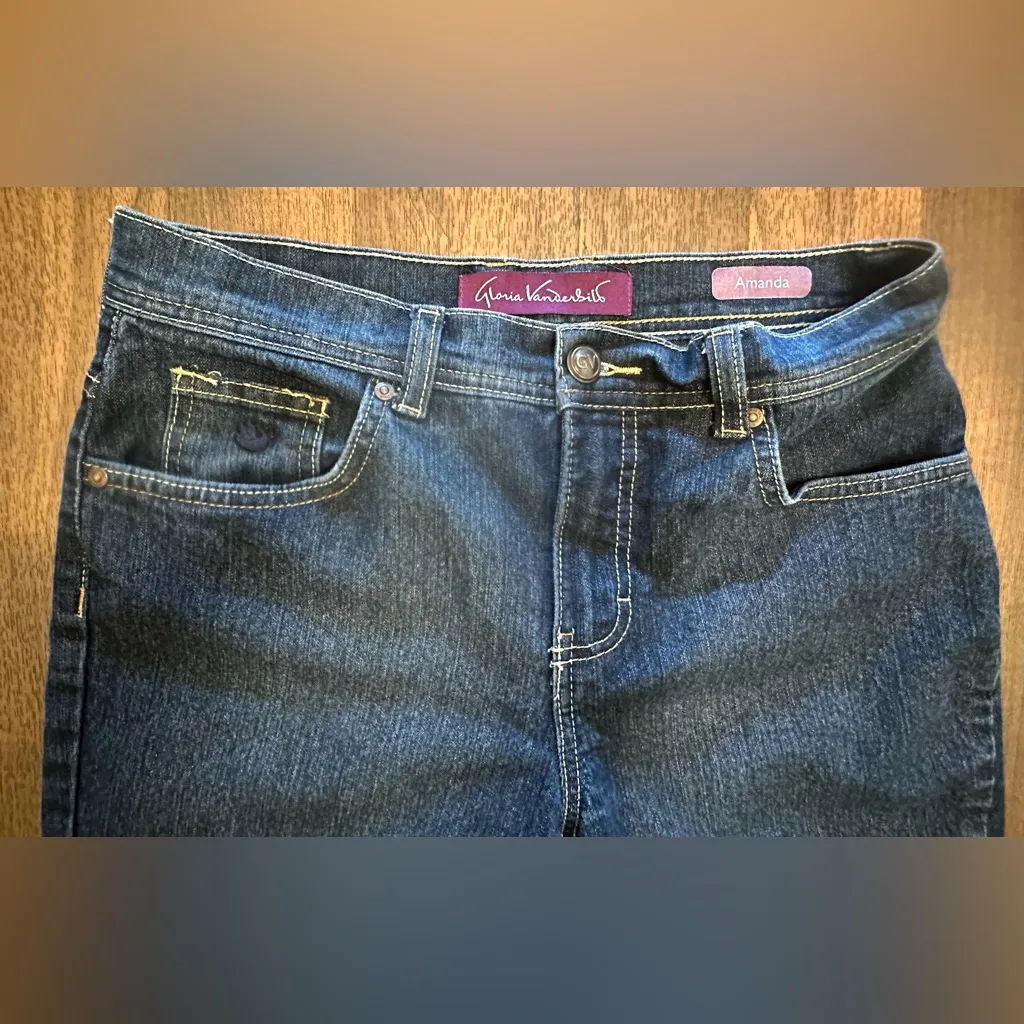 Gloria Vanderbilt Straight Leg Blue Jeans with Classic Indigo Wash - Image 6