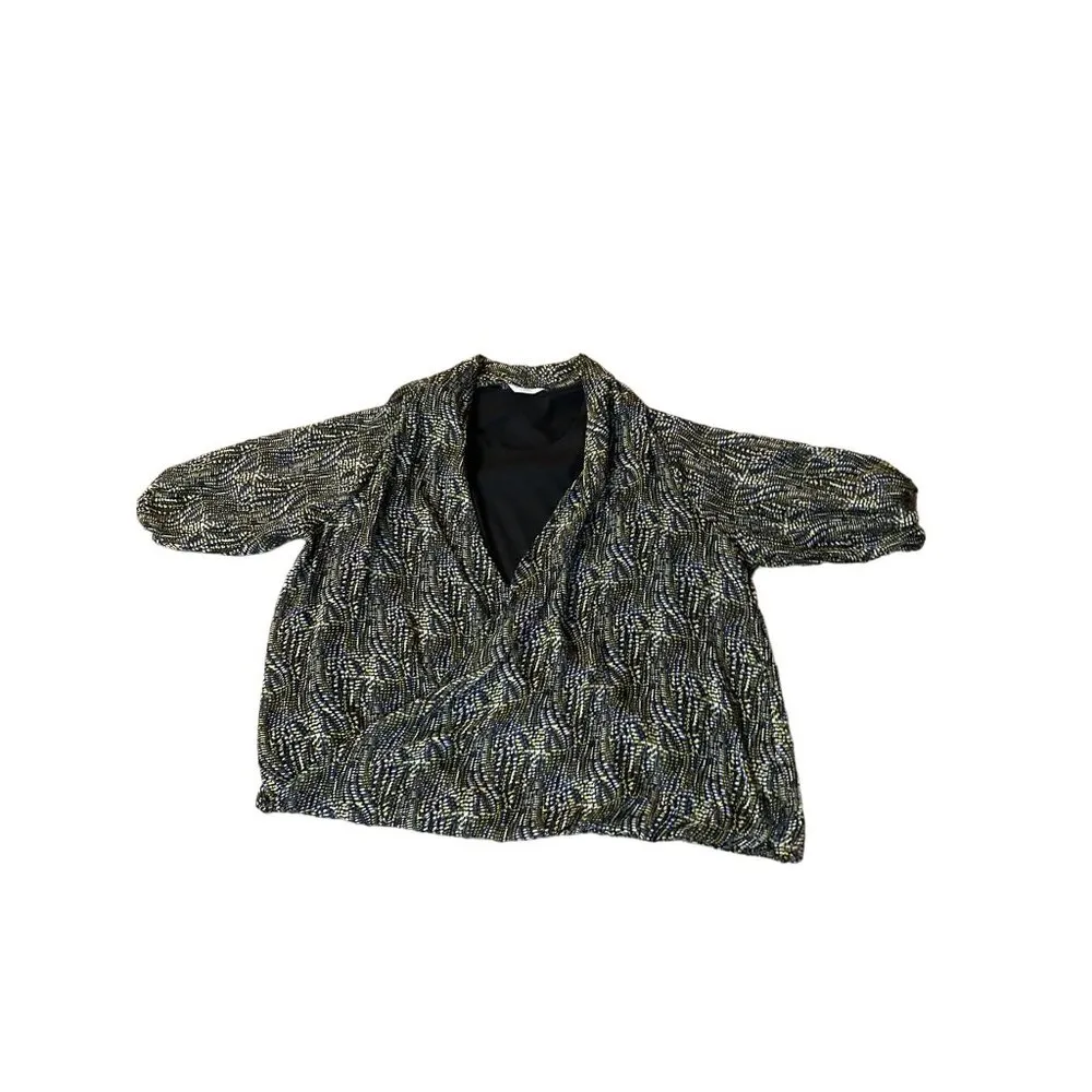 CJ Banks Blouse Womens 3X Used Black Lime - Image 16