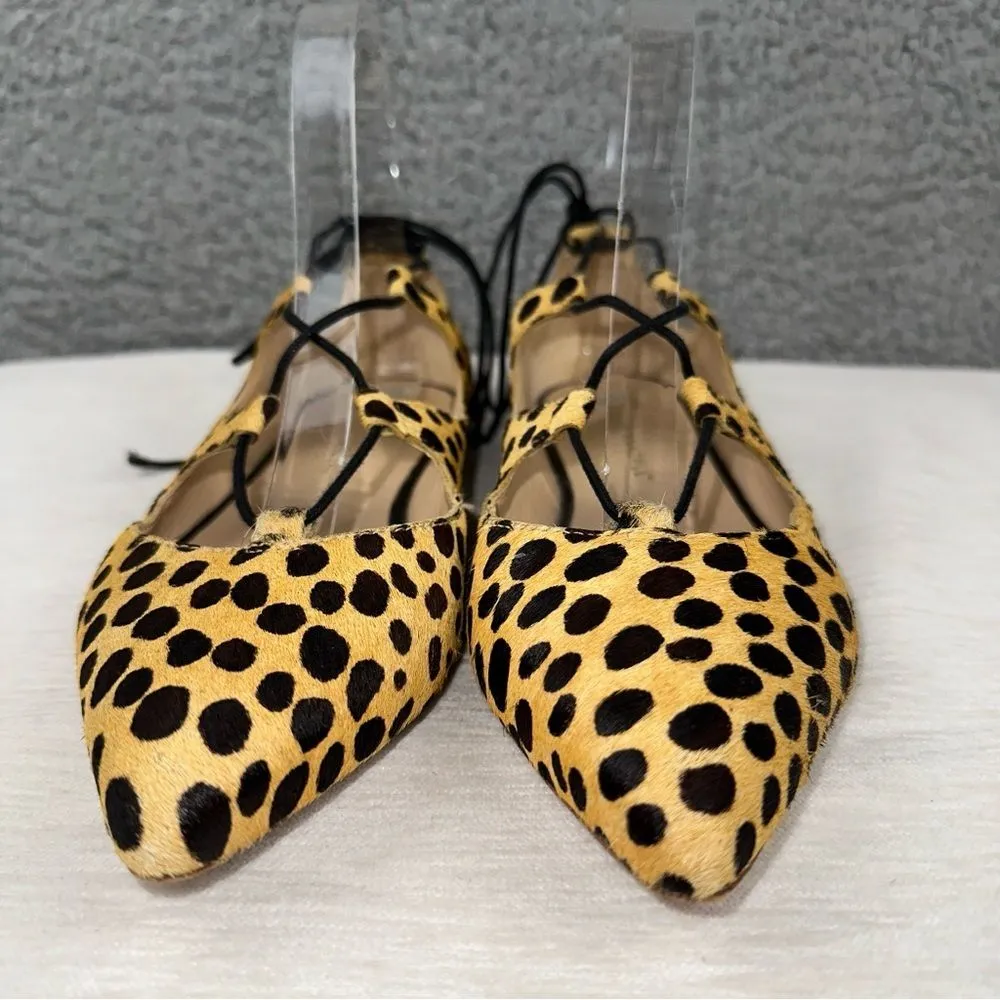 Loeffler Randall Shoes Womens 7B Ambra Laceup Cheetah Print Calf Hair Leather - Image 8