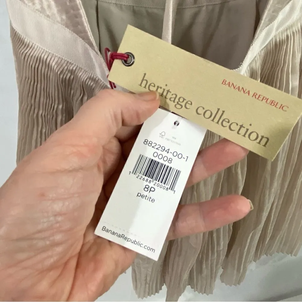 Banana Republic Collection Pleated Silk Blend Gold Cocktail Dress - Image 14