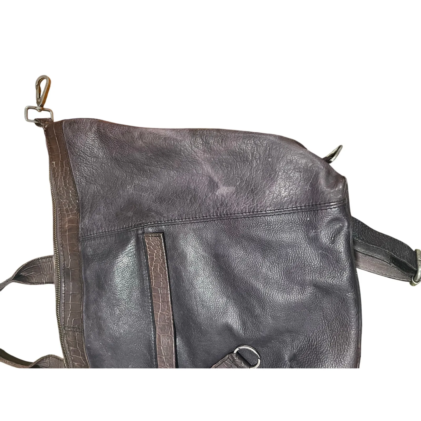 Free People Joey Distressed Convertible Backpack Dark Brown - Image 10