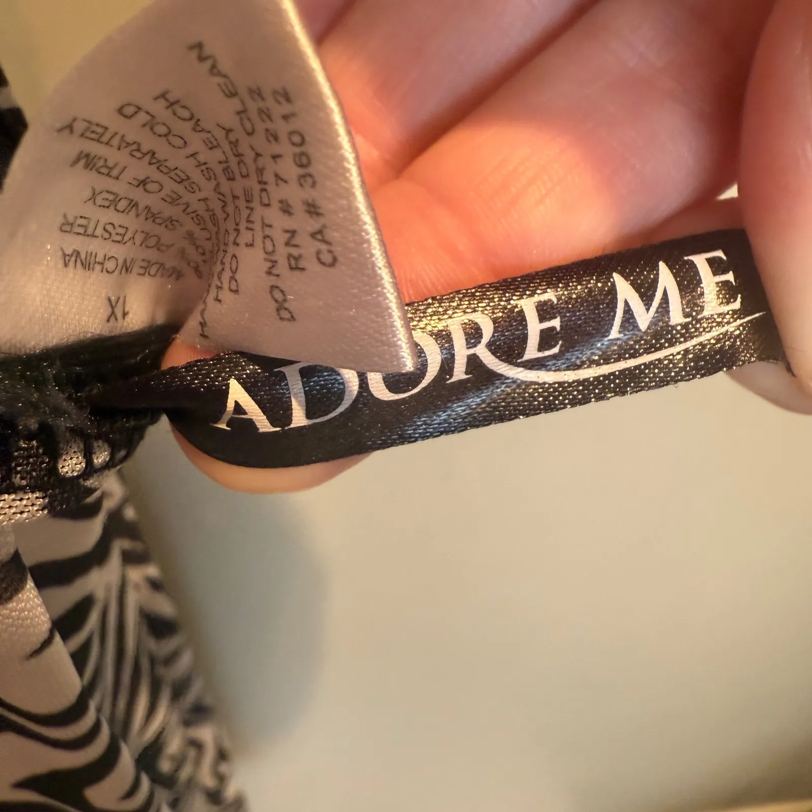 Adore Me Zebra Print Lace Trim‎ Chemise Lingerie Sleep Dress 1X - Image 2