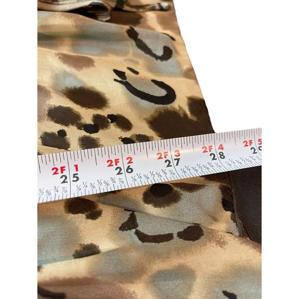 Dressbarn Animal Print Blouson Earth Tone Beaded V - Image 10