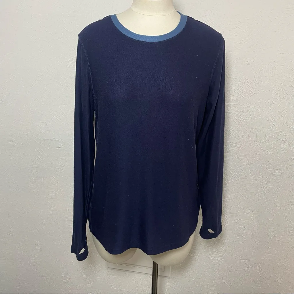Cuddl Duds  ClimateRight Navy Blue‎ Long Sleeve Base Layer Top | Size M - Image 2