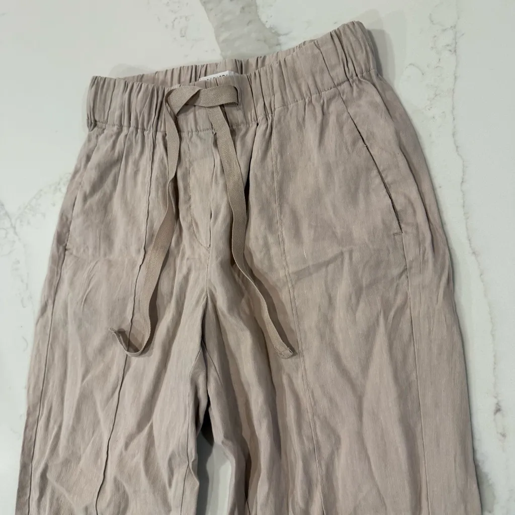 Babaton x Aritizia Day Italian Linen Errol Crop Trouser Pant Women’s XXS Beige - Image 4