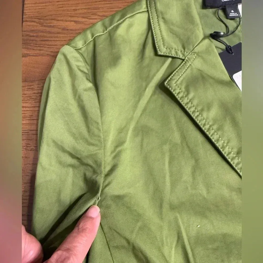 Talbots Olive Green One Button Long Sleeve Flip Pocket‎ Blazer Jacket Size 6 NWT - Image 9