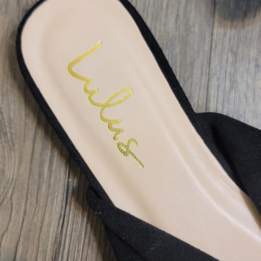 Lulus Black Lusly Suede Pointed Toe Mule Slides 6.5 - Image 4