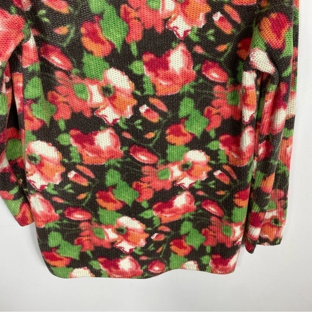 J. Jill Thick Knit Floral Button Front Cardigan - Image 4