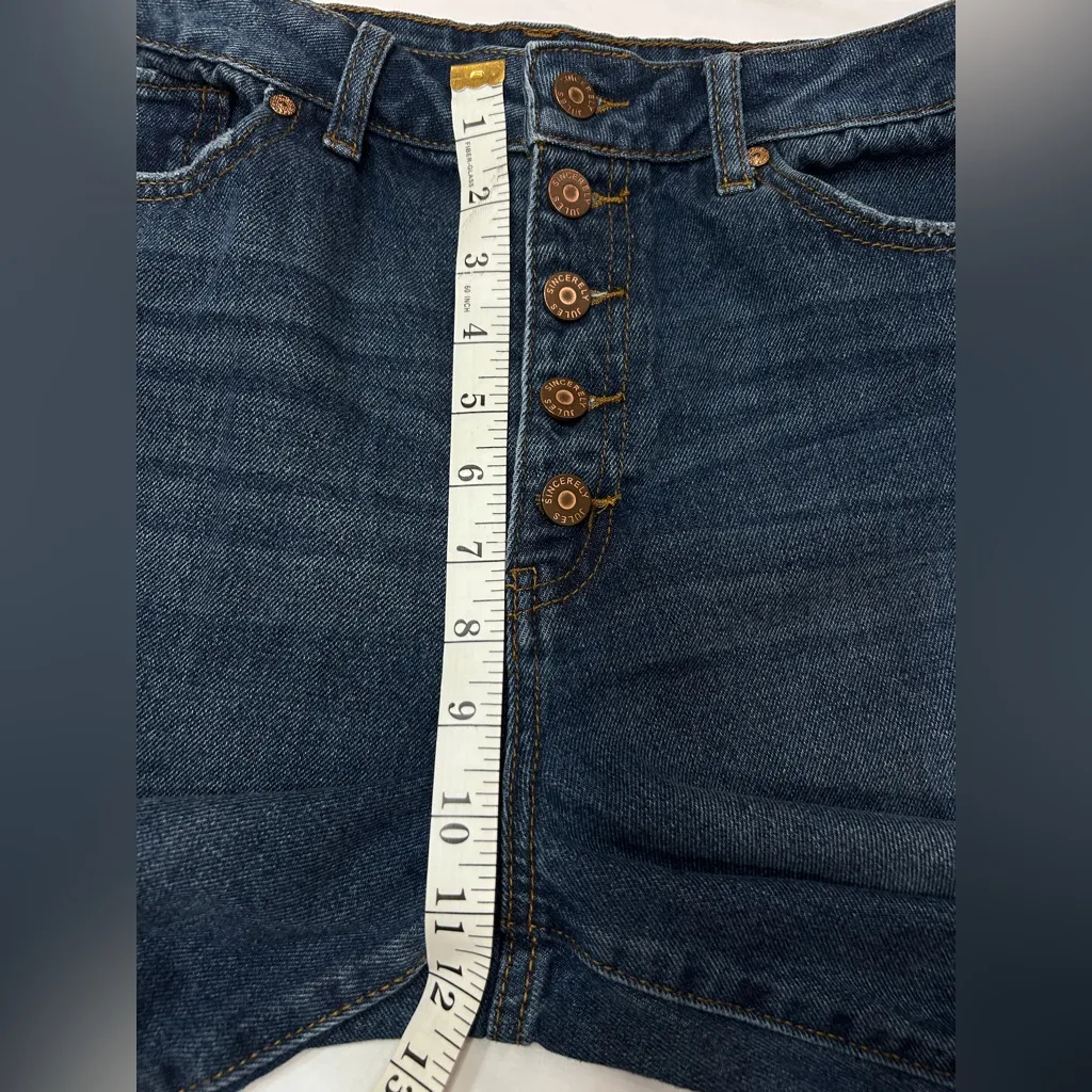 Sincerely Jules Button Fly Distressed Jeans Women’s Size 9/29 High Rise 5 pocket Blue - Image 4