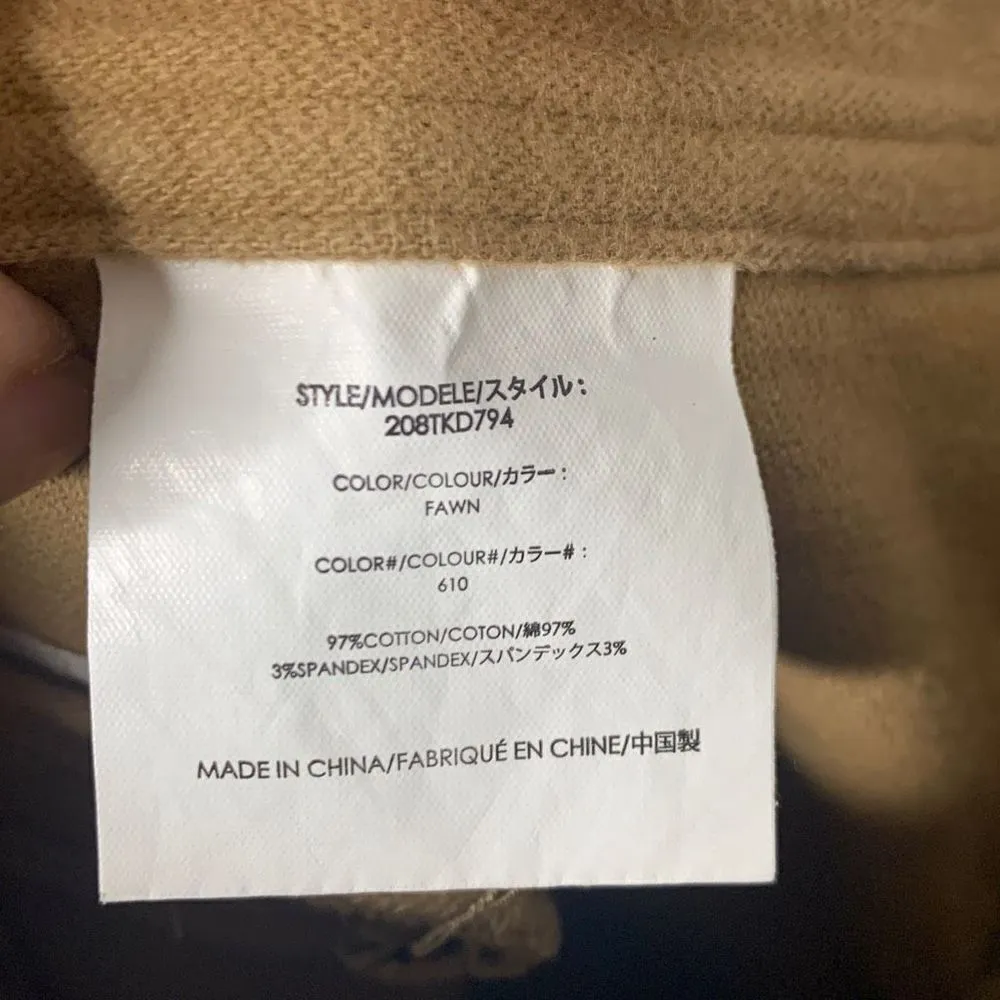 Michael Kors Soft Brushed Ankle Skinny Zipper Cargo Pants In Fawn Size 2 - Image 5