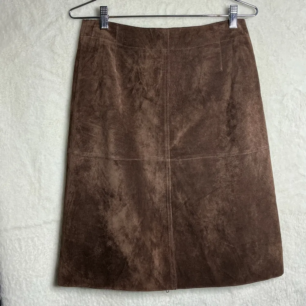 Y2k 90,S vintage Isaac Mizrahi Taupe Leather Jacket size 8 - Image 5