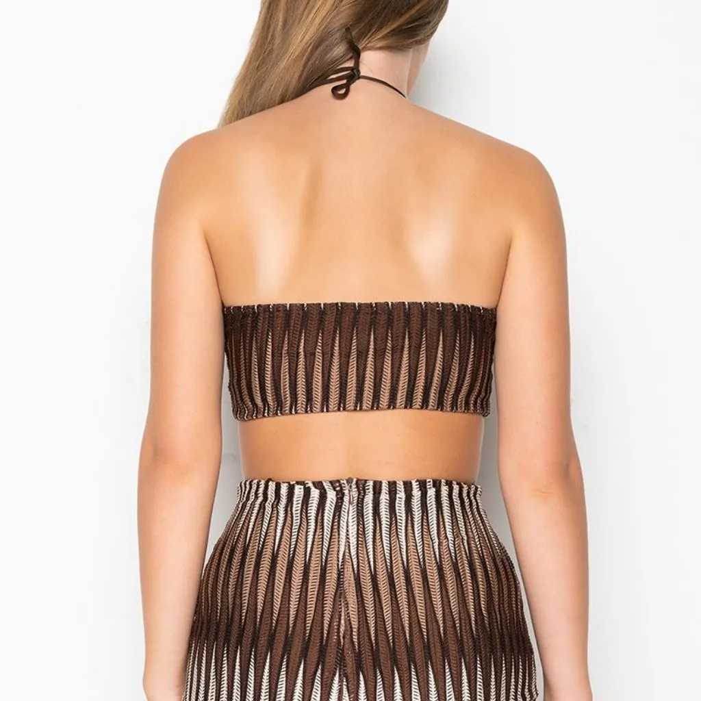 Brown and Cream Maxi Dress set - Image 3