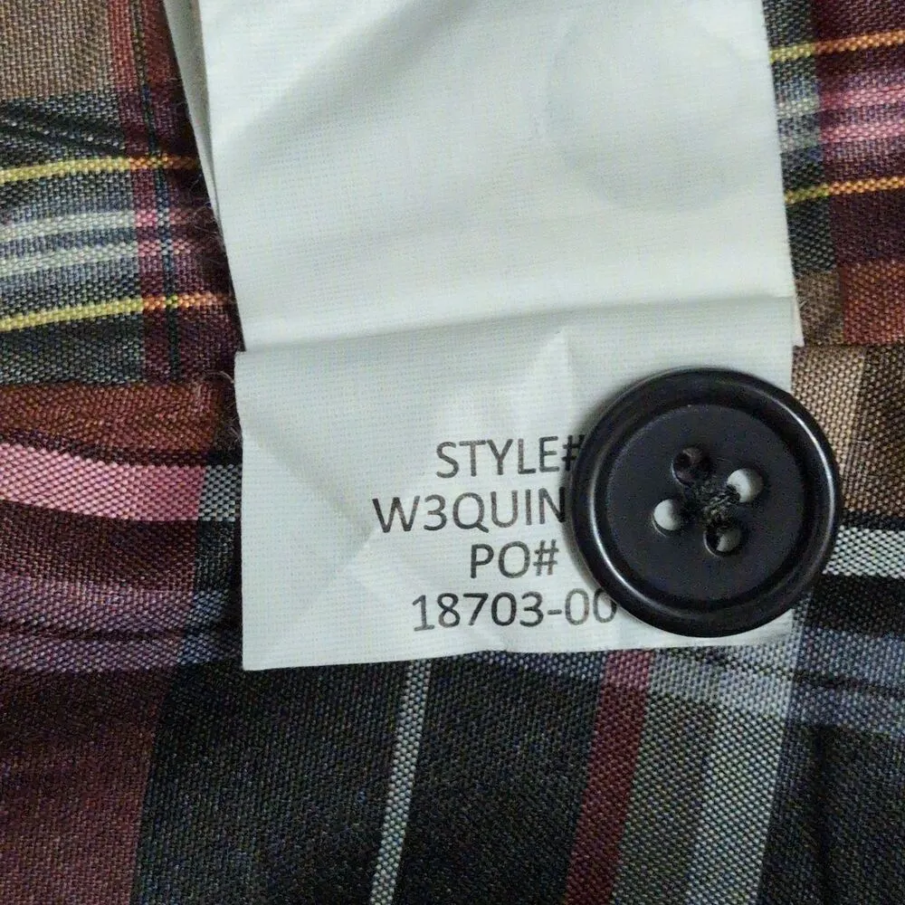 Prana Quincy Skirt Grey Coal Wool Blend Wrap Buckle Closure Plaid Lining Size M - Image 8