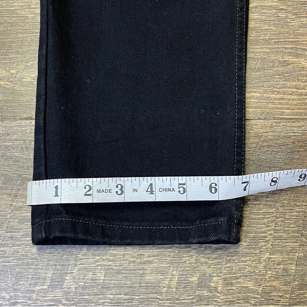 Vintage Y2K Levis 550 Tapered Jeans Misses Size 10 M Black High Rise Rigid Denim - Image 9