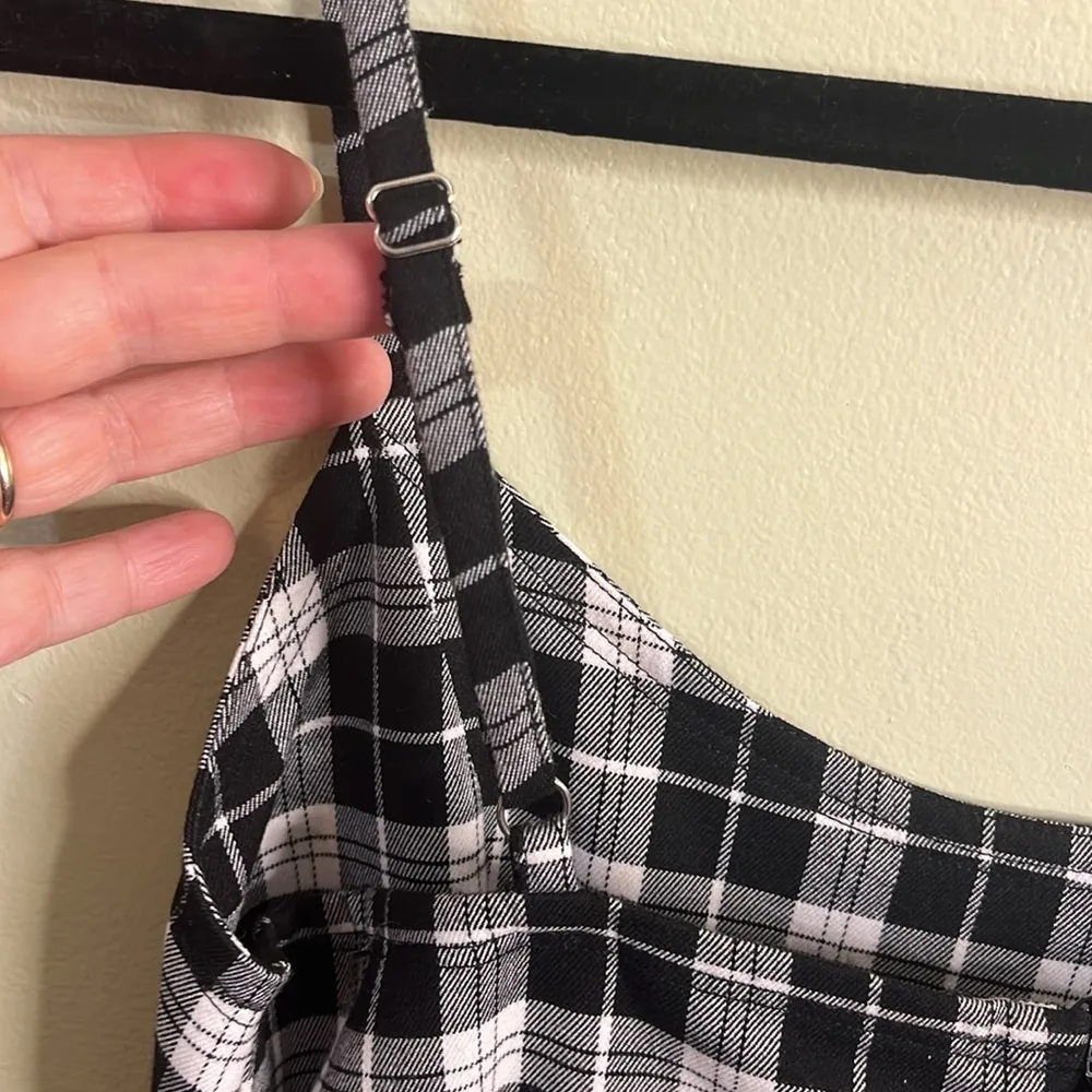Brandy Melville John Galt Black and White Plaid mini Dress - Image 6