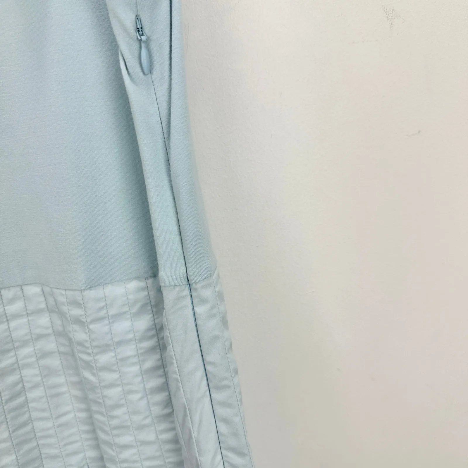 J.Crew Pintuck Mixy Dress Stretch Cotton Midi A line Edgewater Blue XXS NWT - Image 10