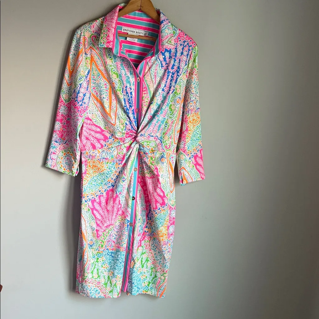 GRETCHEN SCOTT TWIST AND SHOUT DRESS GRAND BAZAAR BRIGHTS XL Pink - Image 3