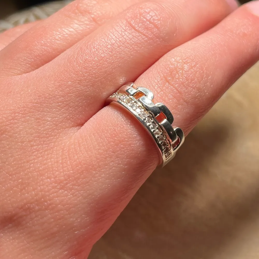 Chain Design CZ 925 Sterling Silver Ring - Image 10