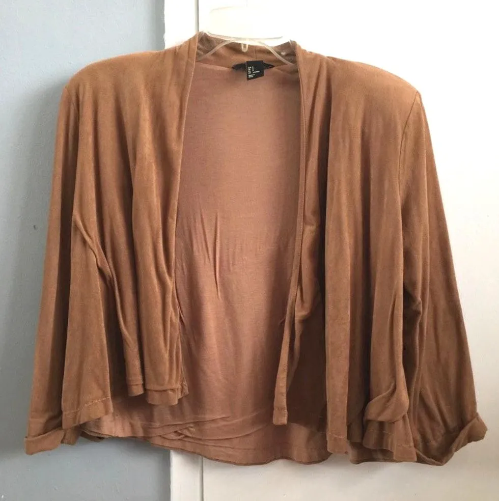 Faux Suede Tan Draped Blazer - Image 8