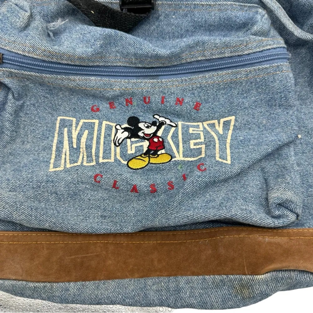 Vintage 90s  Mickey Mouse Denim Jean Backpack - Image 10
