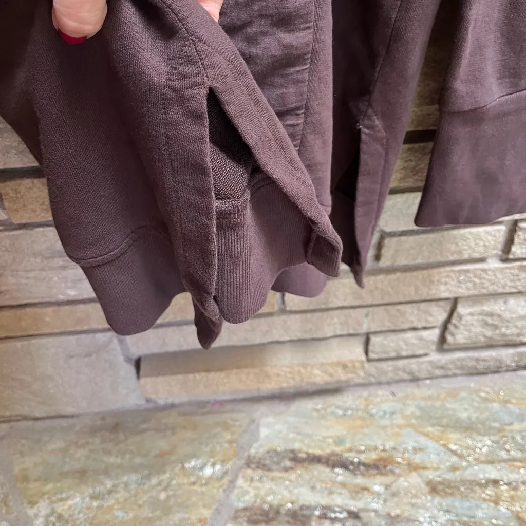 Prairie Underground mock neck cowl sweatshirt dress longline Lagenlook Brown xl - Image 6