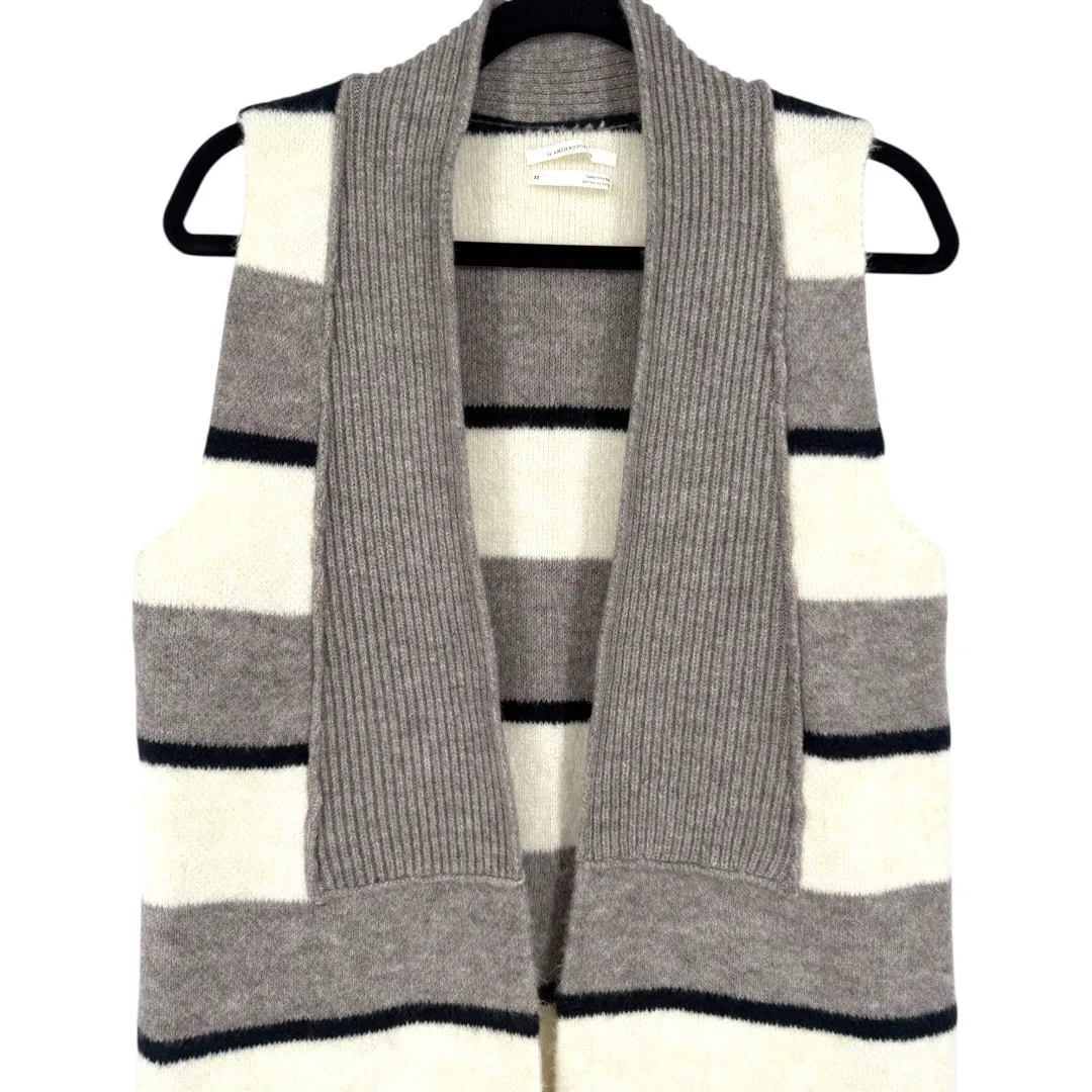 Anthropologie Pencey Striped Sleeveless Open Front Cardigan Sweater Vest Size XS - Image 7