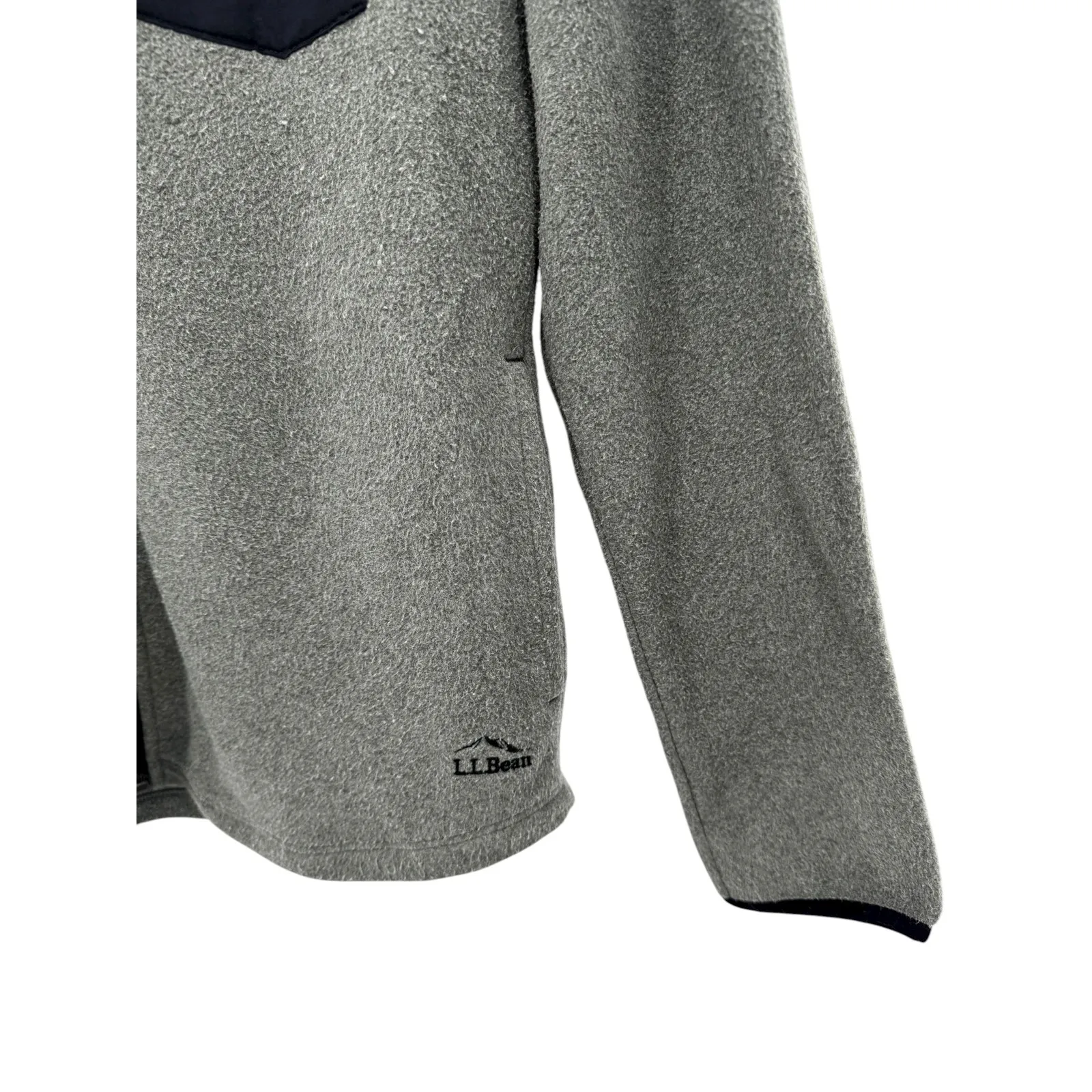 LL‎ Bean Women's Gray Fleece Full Zip Jacket Pocket Size Small Regular - Image 2