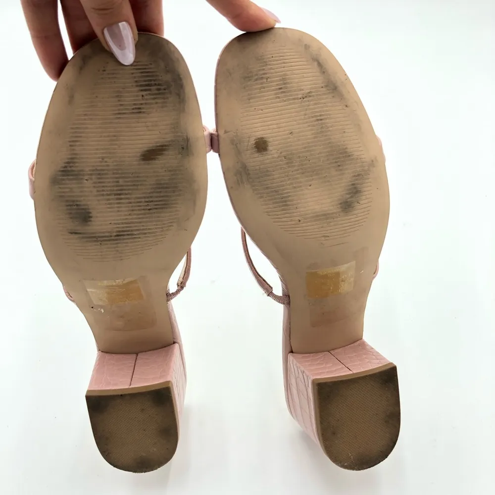 Steve Madden Pink Issy Croc Block Sandal Heel Size 10 - Image 9