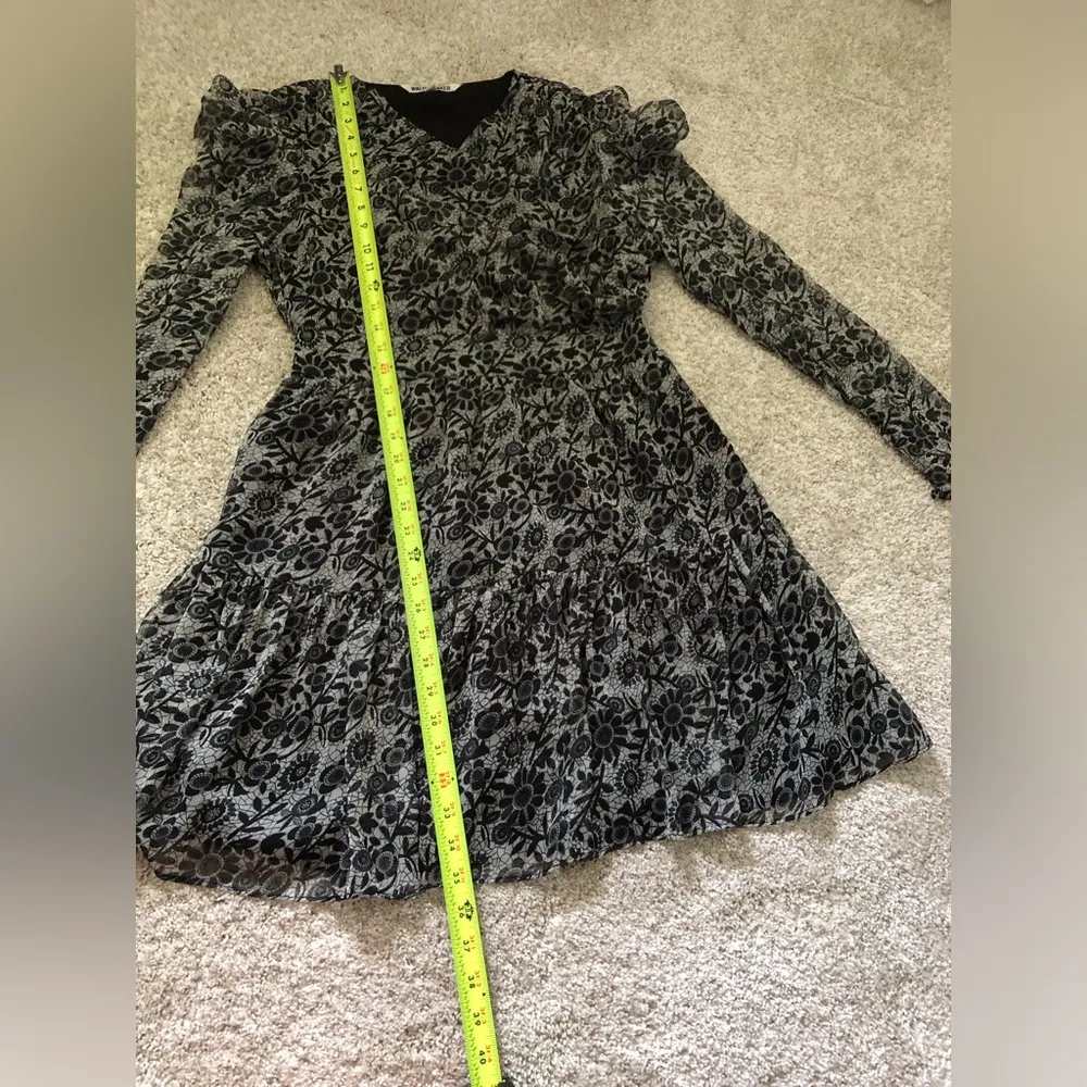 floral printed puff sleeves ruffle trim mini dress, size 8 - Image 12