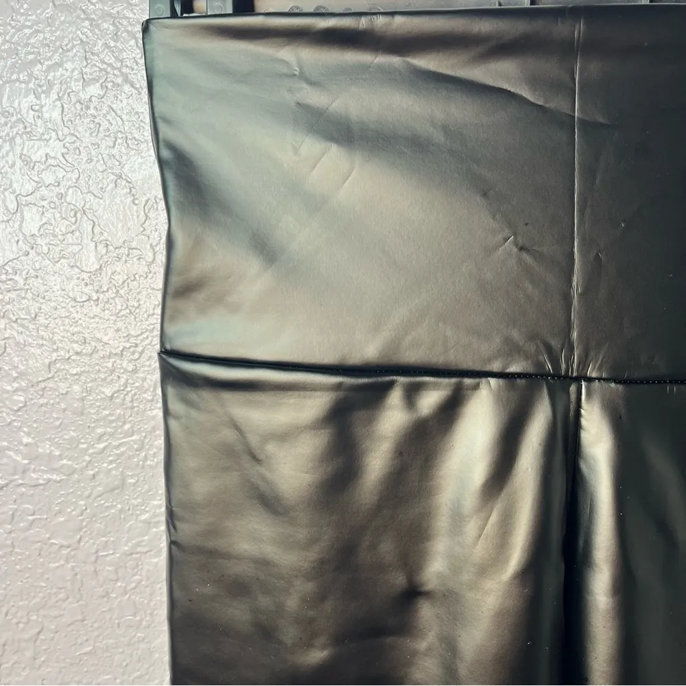 Everbellus Black Sexy Faux Leather High Waisted Stretchy Leggings Size S New! - Image 6