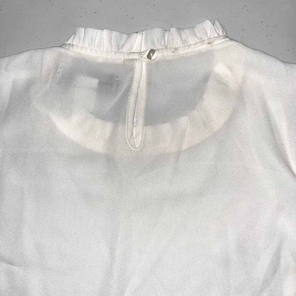 💜 NWT Simply Styled Sheer Tank Top Blouse White Size M - Image 4