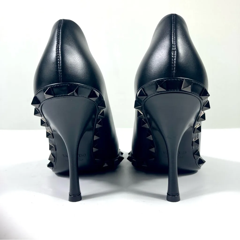 Valentino Garavani Rockstud 100 Leather Heels Pumps Black 36 EU NEW 3W0S0HX8NIB Size 6 - Image 12