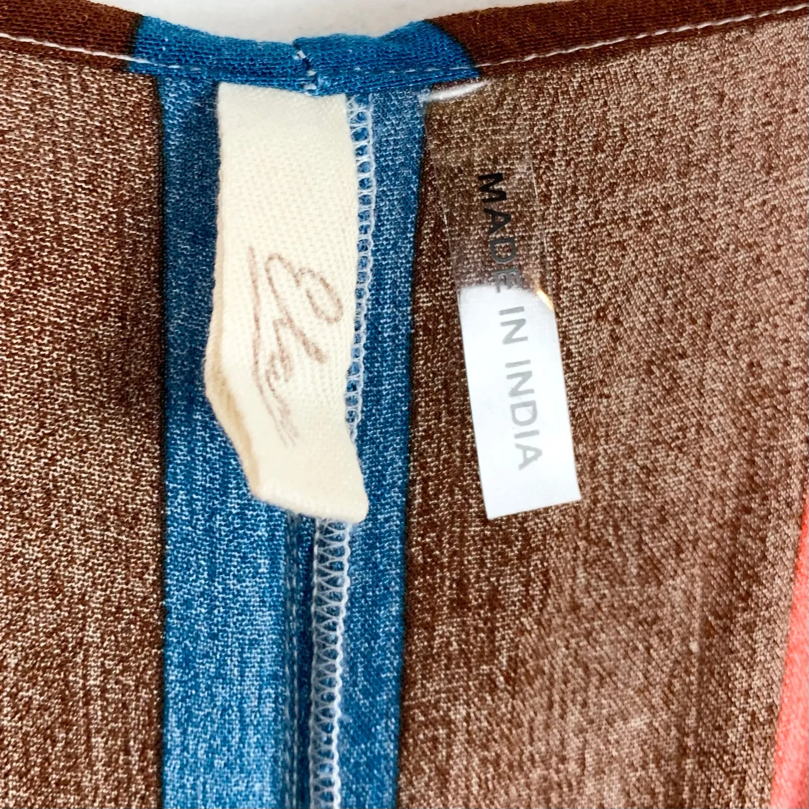 Elan Striped Maxi Cover Up Dress Plunging Bodice Slit Skirt Stripe Size Small - Image 4