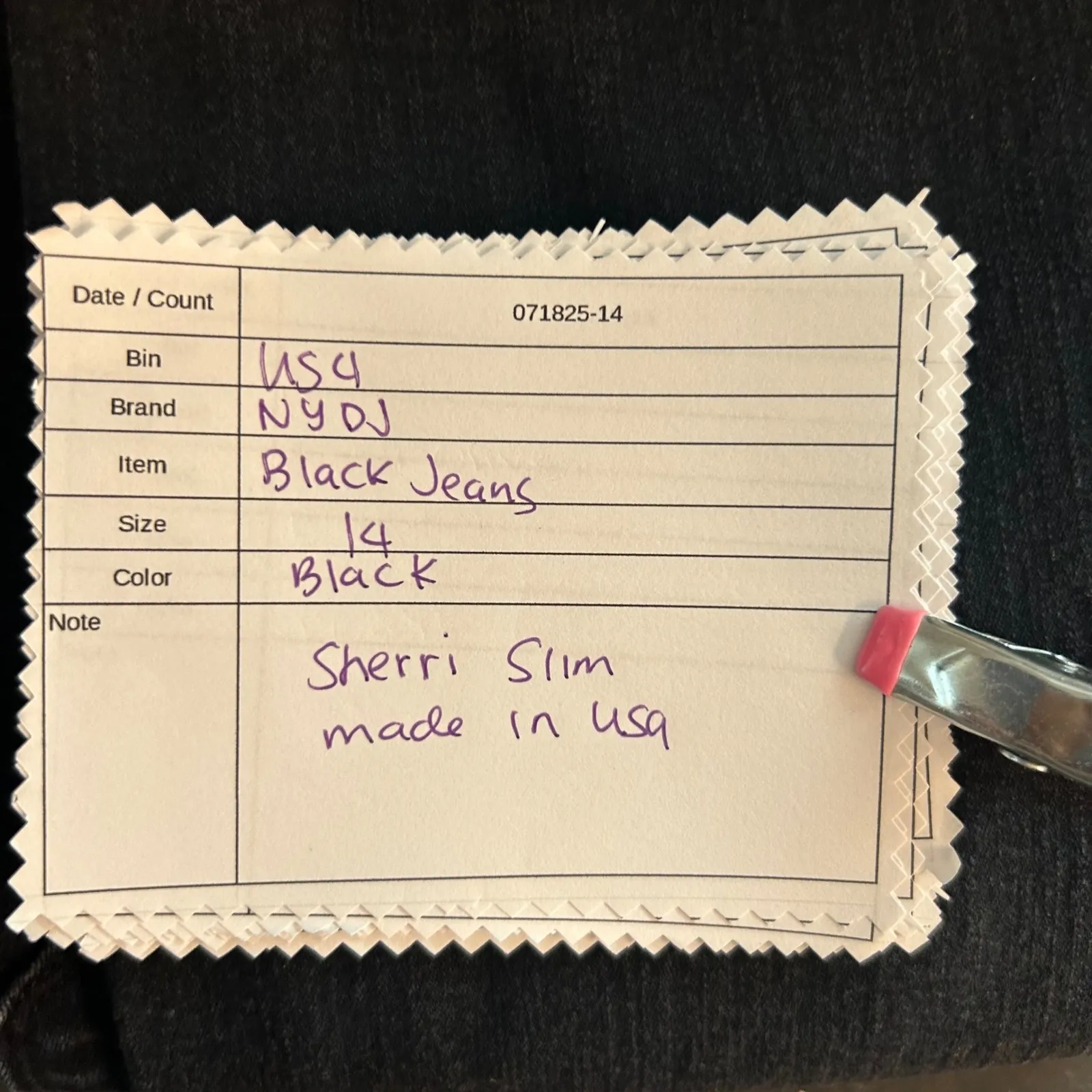 NYDJ Womens Jeans Size 14 Minimalist Capsule Timeless Sheri Slim Black USA - Image 6