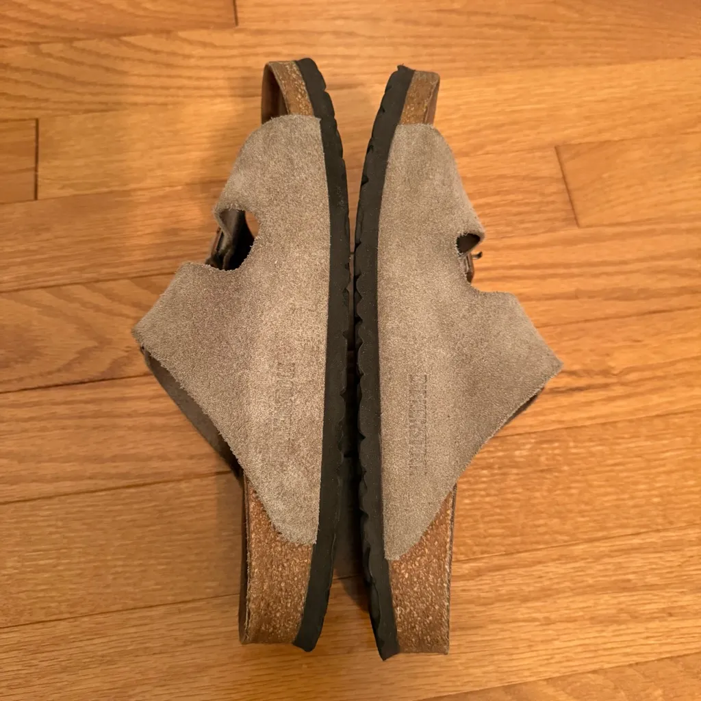 Birkenstock Arizona Soft Footbed Sandals in Taupe Suede - Image 5