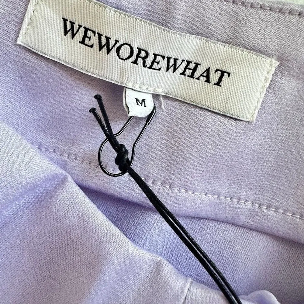 We Wore What Mini Slip Skirt Satin Charmeuse Heather Purple Size M NWT Revolve - Image 9