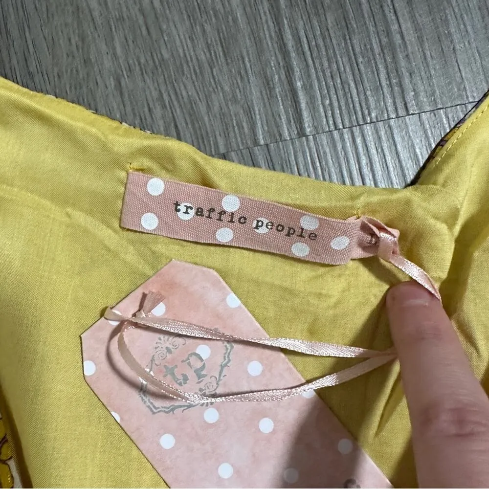 Modcloth Traffic People Perk Things Up Yellow Printed 3/4 Sleeve Maxi Dress Sz L - Image 6