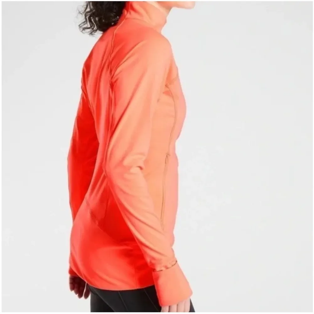 Athleta Whittier Peak Half Zip Pullover neon coral volt size XL - Image 3