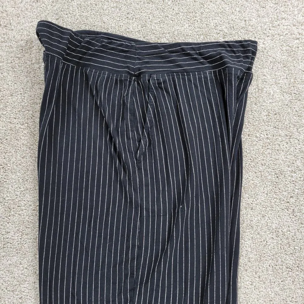 Soma Cool Collection Night Pajama Set S/M Black Stripes Lace Trim Crop Button Up - Image 10