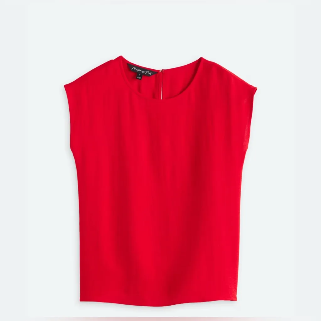 Montgomery Post Cheryl Airette Blouse Red Medium NWT STITCH FIX - Image 3