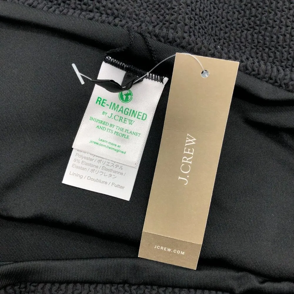 J.Crew Womens Scrunchie High Rise Moderate Coverage Bikini Bottom Black 3X - Image 3