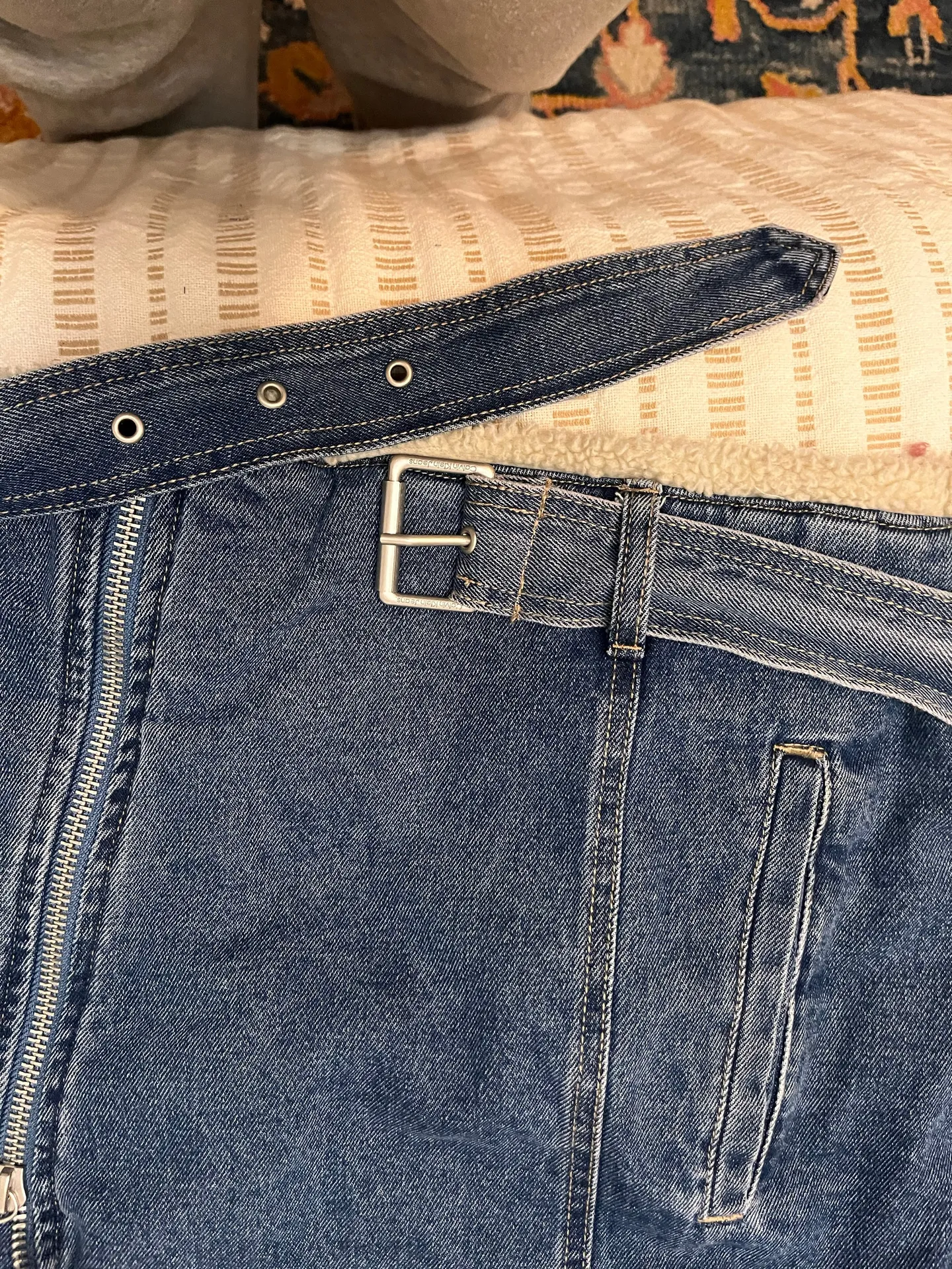 Denim Shearling Jacket Jean coat trendy fall  - Image 4