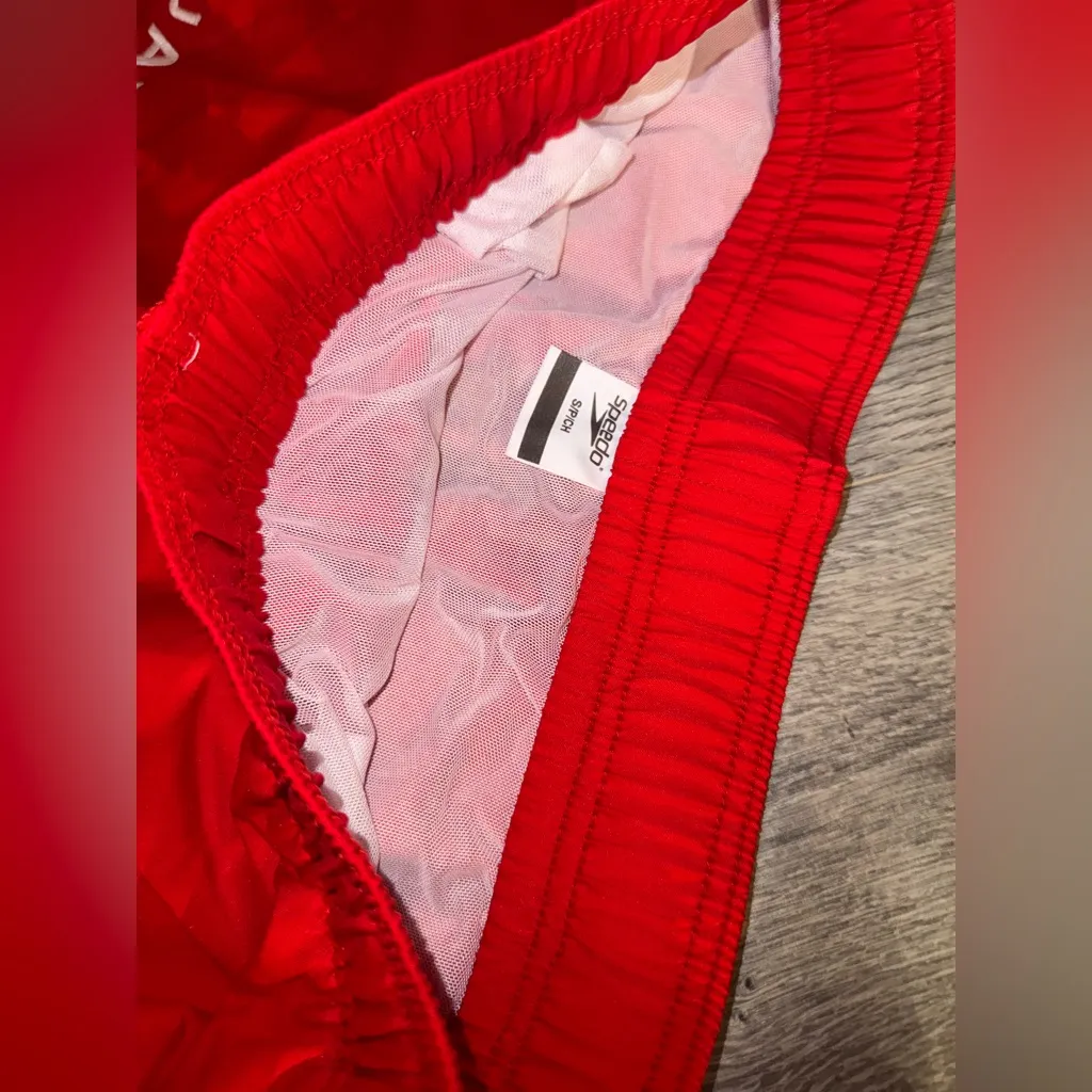 NEW SPEEDO Red Shorts Small Comfort Stretch - Image 7