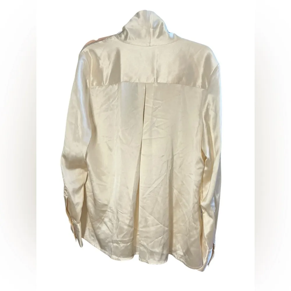 NICHOLAS Cream Satin Blouse with Belt White Size undefined - Image 3